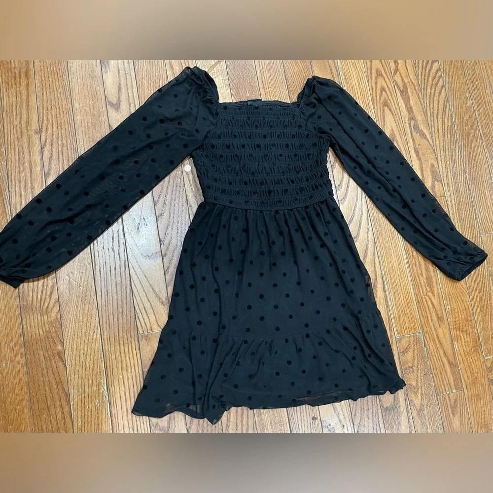 Art Class Black Polka Dot Kids Dress - Picture 1 of 11